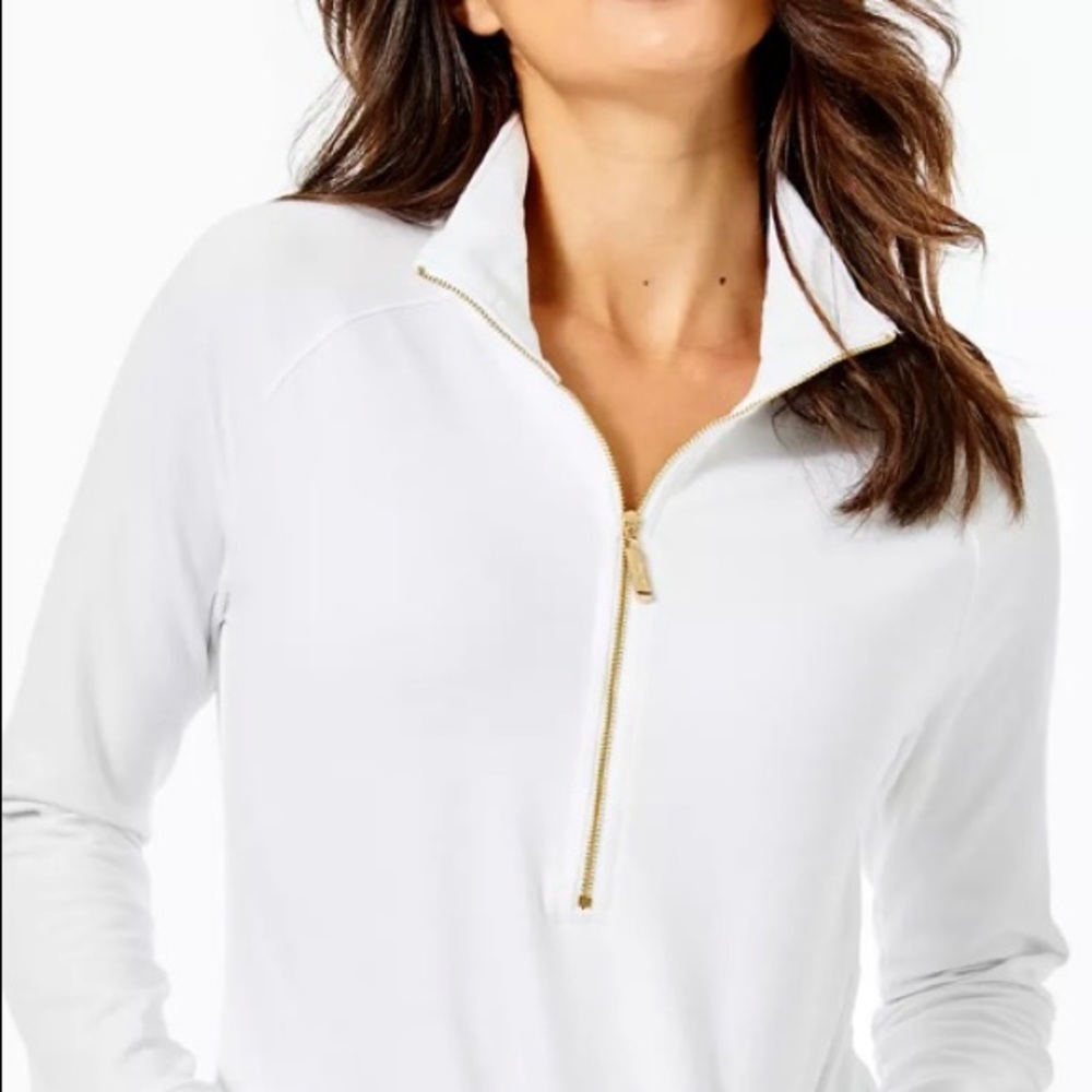 Lilly Pulitzer half zip pullover in white! EUC